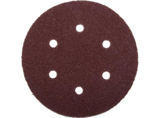 Круг шлифовальный 150мм Р80, отверстий 6, абразивный на липучке (5шт упаковка)Зубр Стандарт