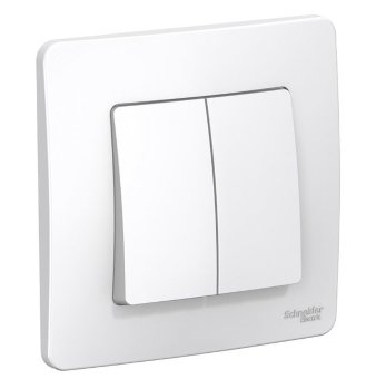 Выключатель 2кл. белый с подсветкой с/у 10А 220В "Валери"