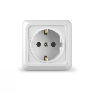 Розетка 1м белая с/з о/у 16А 220В "Олимп"