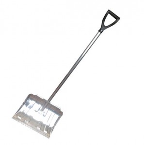 ЛОПАТА снеговая "Американка-1" 500*430*1,5 алюм. ковш,АЛЮМ. черенок, V-ручка, алюм. наконечник