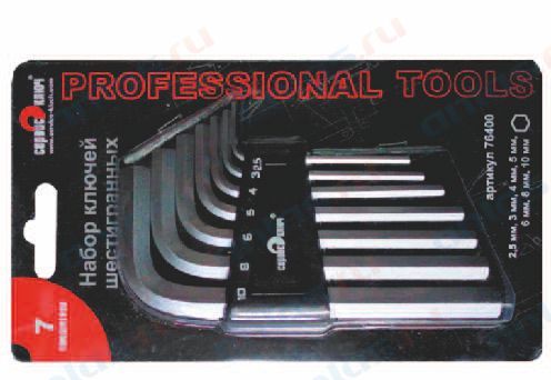 Набор шестигранников 7 пр. 2,5-10 мм Сервис Ключ