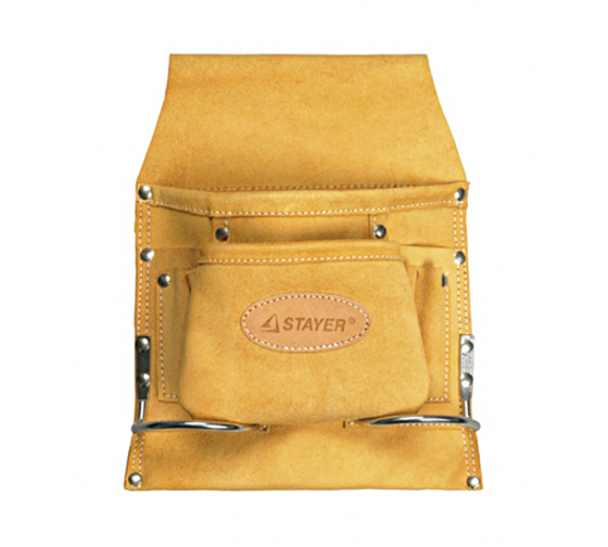 Сумка поясная Stayer Professional для инструмента,кожаная,8 карманов,2 скобы