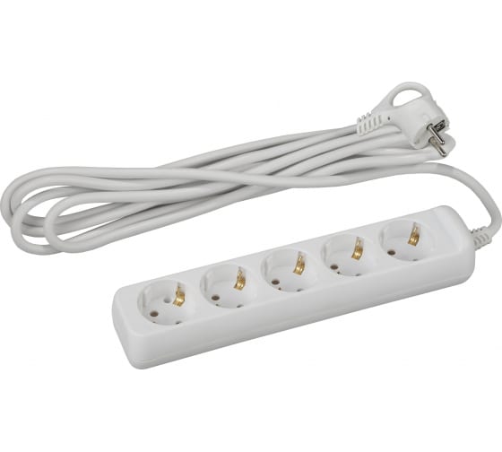 Удлинитель 3 роз 5м с заземлением 3*0,75 3 роз.10А ПВС ЭРА