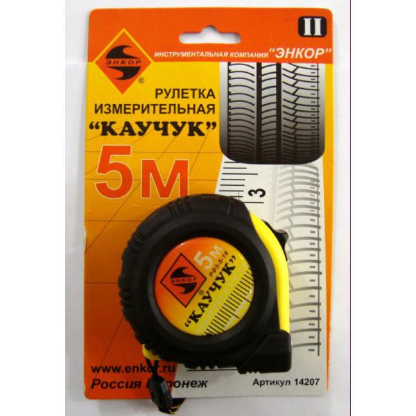 Рулетка строительная 5м ЭНКОР "Каучук" РФ3-5-19