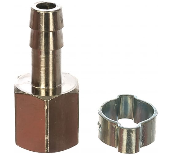 Переходник 1/4"F внутр на елочку 8мм с обжимн кольцом 8*13мм 180251