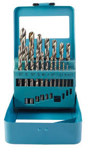 Набор сверл по металлу, металлический короб, 19 предметов