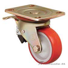 Большегрузная ED01 ZBP 150F поворотная колесная опора, полиуретан, обод-нейлон, с тормозом