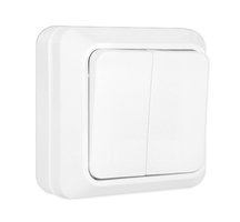 Выключатель 2кл. белый о/у 10А 220В "Олимп"