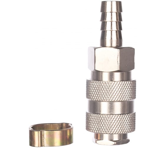 Штуцер елочка 10мм с обжимным кольцом 10*15мм 180122