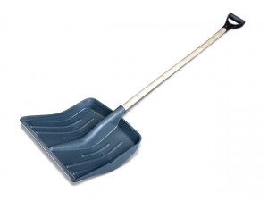 ЛОПАТА снеговая (№1) 430х440 в сборе, оцинков. сталь планка, ДЕРЕВЯННЫЙ черенок, V-ручка "Метелица"
