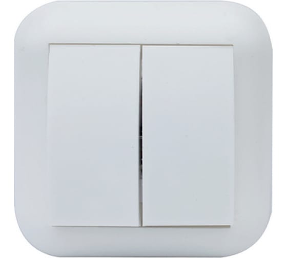 Выключатель для скрытой проводки 10 А, двухклавишный, белый