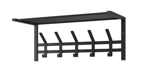 Вешалка настенная Торонто 21 10 крючков 67x51.5x27см, черный