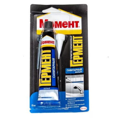 Герметик Силиконовый Санитарный ГЕРМЕНТ (белый), 85 мл на един.блистере