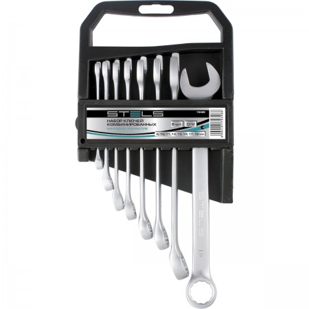 Набор ключей комбинированных 6-22мм, 12шт., CrV матовый хром//Stels