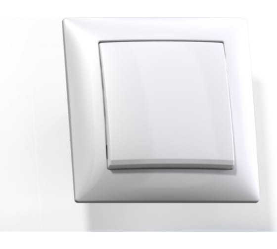 Выключатель для скрытой проводки 10 А, одноклавишный, белый