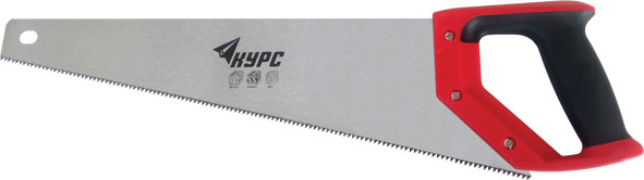 Ножовка по дереву 450мм, крупный каленый зуб, 2Д заточка пласт. ручка