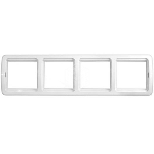 Рамка четырехместная горизонтальная белая "Валери"