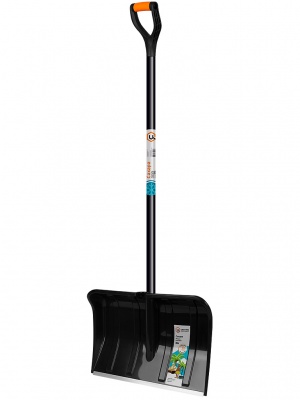 Лопата снеговая 490*380*1470 мм, алюминиевая планка, деревянный черенок, V-ручка САХАРА ЦИ