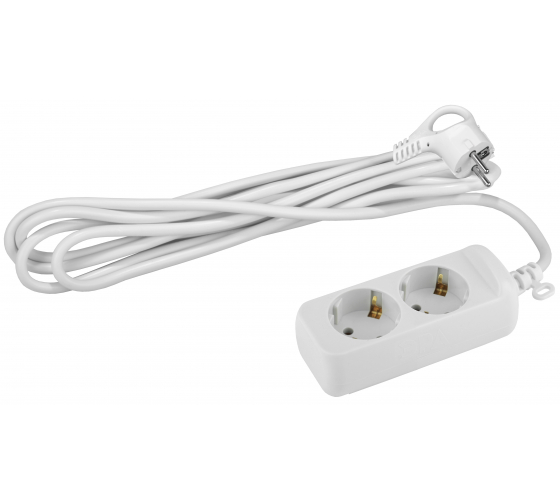 Удлинитель 2 роз 3м с заземлением 3*0,75 2 роз.10А ПВС ЭРА