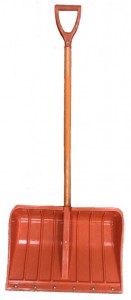 ЛОПАТА снеговая 540*375 цветная, планка поликарб (модиф.оцинк.сталь) АЛЮМ черенок, V-ручка "Морозко