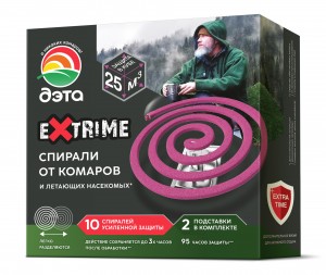 Спирали усиленные От комаров 10шт/уп, цена за уп розовые (Россия) ДЭТА EXTRIME 