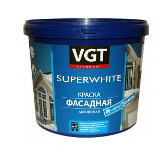 Краска ВДАК-1180 фасадная белая 10 л