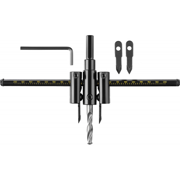 Сверло 40-200мм по дереву регулируемое, двухрезцовое ЗУБР "Балеринка"