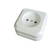 Розетка 1м белая б/з о/у 16А 220В "Олимп"