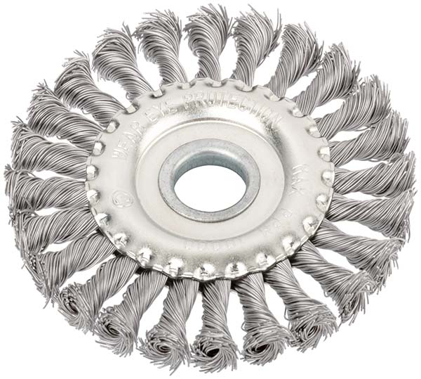 Корщетка-колесо 125мм /22,2 мм, стальная витая проволока из нержавеющая сталь FIT