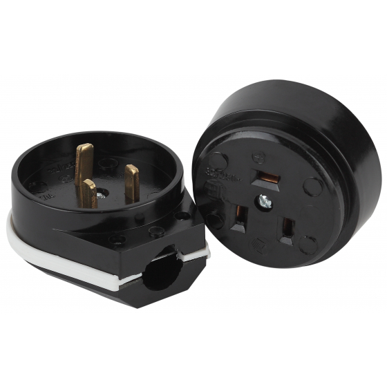 Разъем РШ-ВШ для плиты 32А 220В черный. РВШ 32- 003