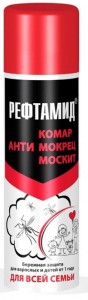Аэрозоль Рефтамид Для всей семьи (от 1 года) 145мл От комаров/мокрецов/москитов (на кожу)