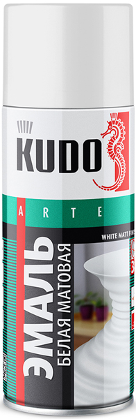 Краска универсальная белая матовая 520мл RAL9003 KUDO