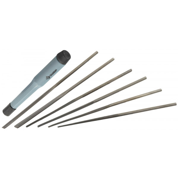 Набор надфилей с зажимной пластмассовой ручкой 7 предметов ЗУБР МАСТЕР