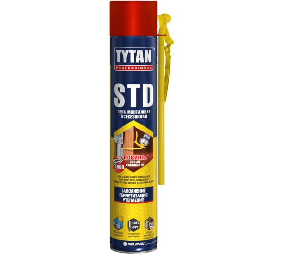Пена полиуретановая монтажная бытовая  STD 02 ЭРГО Tytan Professional 750мл