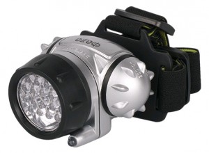 Фонарь налоб. 18 св/д G18 (3*R03) сереб.+черный/пластик 4 режима