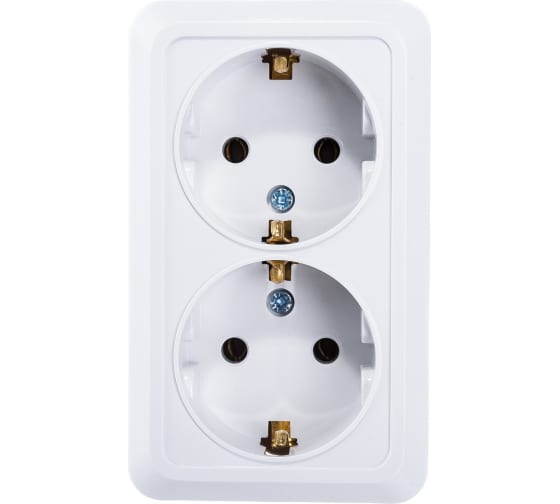 Розетка Двойная  с зазем.,BOLLETTO белая наклад 7128 IN HOME