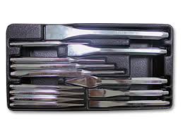 Набор инструмента зубило, бородки, выколотки, кернер в ложементе  СЕРВИС КЛЮЧ