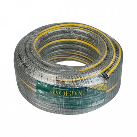 Шланг, армированный "Кобра" ПВХ 3/4" 25м ст.2,5мм армиров.мягкий трехслойный, серый.