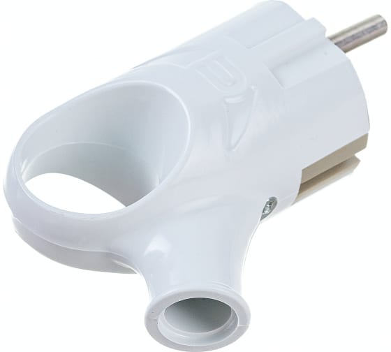 Вилка угловая с кольцом с з/к 16А белая 4120 IN HOME