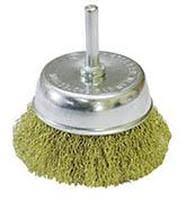 Щетка-крацовка чашечная,100мм со шпилькой,латуированная стальная проволока, 100мм