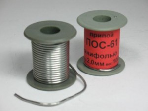 Припой ПОС-61 с канифолью 2мм, катушка 100г 