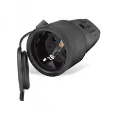 Штепсель (разъем) с загл. каучук 2Р+Е 1*16 220-240В Универсал