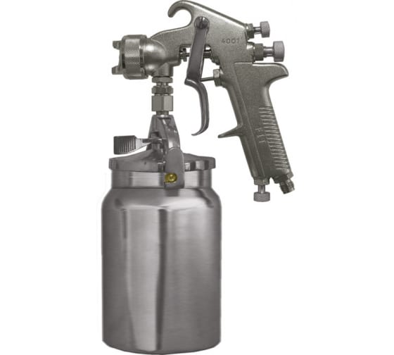 Краскопульт пневматический  с нижним бачком алюм. 1000мл 1,5мм FIT