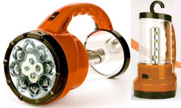 Облик фонарь-прожектор 6007 (акк. 4V 0.8Ah) 12св/д+16 св/д, черн./пластик, 2 режима