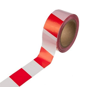  Лента сигнальная красно-белая (75мм х200м) 