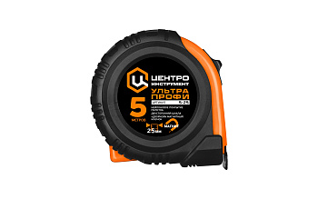 Рулетка 5*25мм "Ультра-Профи" обрезин. корпус, двусторонняя шкала, с двойным фиксатором