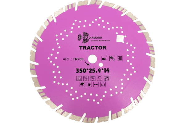 Диск 230*2,3*12*22,2 отрезной алмазный TRIO-DIAMOND Tractor 