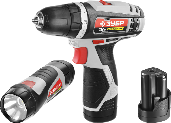 Дрель-шуруповерт акуум. М1 ЗУБР ДА-12-2 2 АКБ ЗУБР