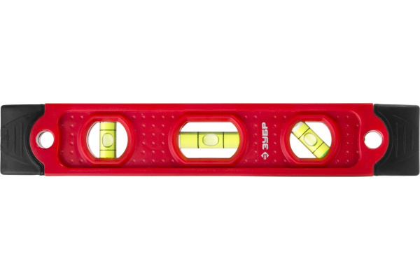 Уровень 23см пластмассовый магнитный Зубр ТОРПЕДО 4 ампулы