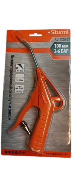 Пистолет продувочный изогнут сопло 2-6 бар, d=3.8мм, сопло l=100мм, Sturm!